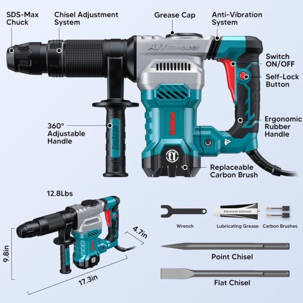 ENEACRO SDS-Max Demolition Jack Hammer for Concrete - Image 2