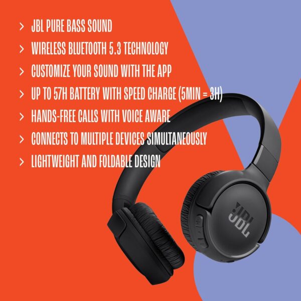 JBL Tune 520BT - Wireless On-Ear Headphones - Image 3