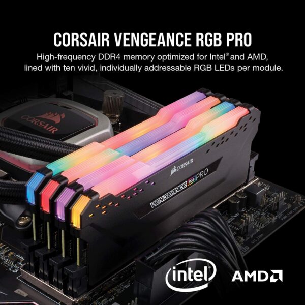 Corsair VENGEANCE RGB PRO DDR4 16GB (2x8GB) 3200MHz CL16 Intel XMP 2.0 iCUE Compatible Computer Memory - Image 3